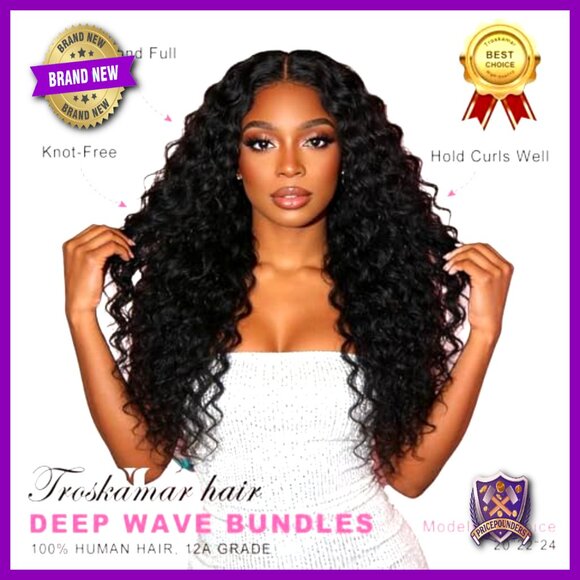 Deep Wave Human Hair Bundles 12A Grade 100% Unprocessed Indian Virgin Hair main image 5